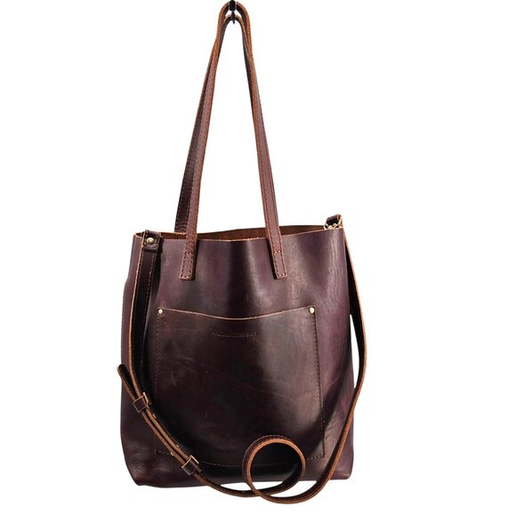 Portland Leather Handbags - Portland Leather Goods Brown Large Crossbody Tote